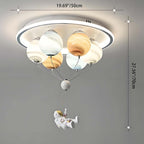 Kids' Planet Space Hot Air Balloon Astronaut 6-Light LED Semi-Flush Mount Ceiling Light