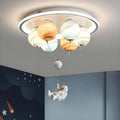 Kids' Planet Space Hot Air Balloon Astronaut 6-Light LED Semi-Flush Mount Ceiling Light