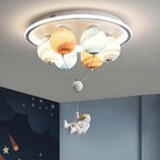 Kids' Planet Space Hot Air Balloon Astronaut 6-Light LED Semi-Flush Mount Ceiling Light