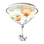 Kids' Planet Space Hot Air Balloon Astronaut 6-Light LED Semi-Flush Mount Ceiling Light