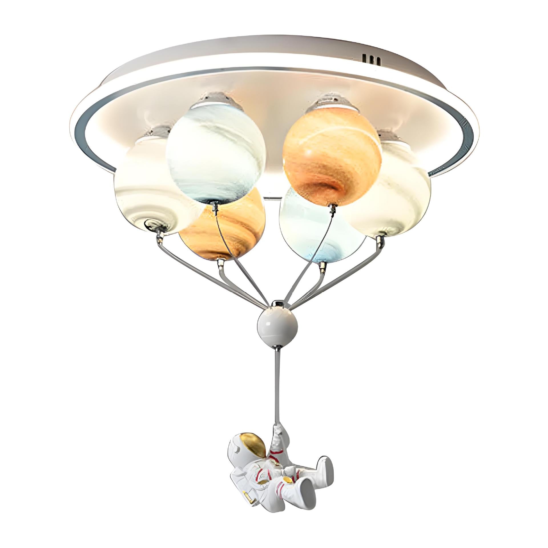 Kids' Planet Space Hot Air Balloon Astronaut 6-Light LED Semi-Flush Mount Ceiling Light