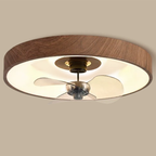 Contemporary Round Copper LED Flush Mount Ceiling Fan Light for Bedroom