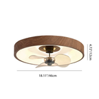 Contemporary Round Copper LED Flush Mount Ceiling Fan Light for Bedroom