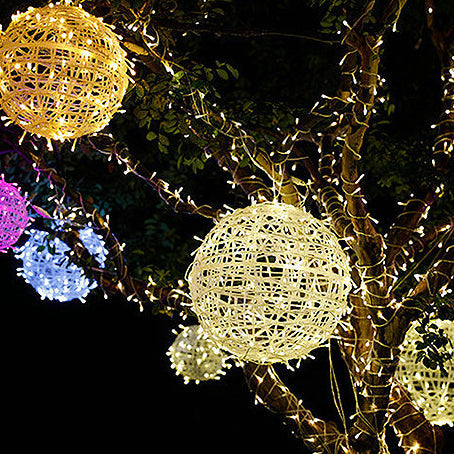 Art Deco Solar LED Hanging Ball Light