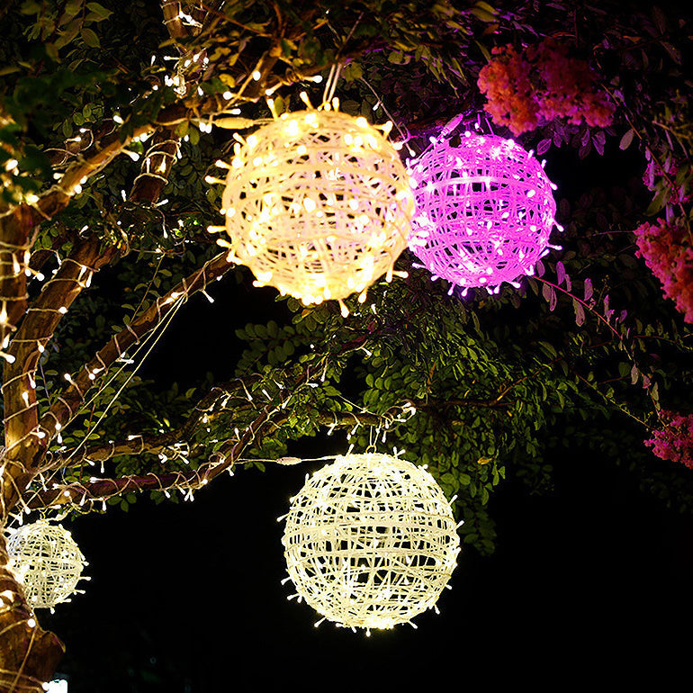 Art Deco Solar LED Hanging Ball Light