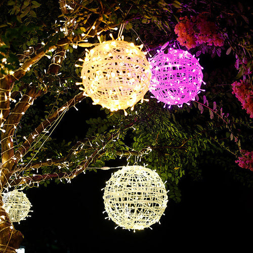 Art Deco Solar LED Hanging Ball Light
