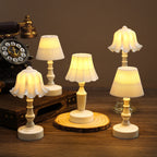 Nordic Style LED Table Lamp with Pleated Flower Design - Battery Operated Night Light for Bedside