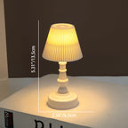 Nordic Style LED Table Lamp with Pleated Flower Design - Battery Operated Night Light for Bedside