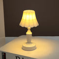 Nordic Style LED Table Lamp with Pleated Flower Design - Battery Operated Night Light for Bedside