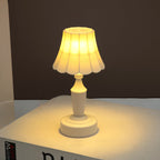 Nordic Style LED Table Lamp with Pleated Flower Design - Battery Operated Night Light for Bedside