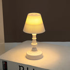 Nordic Style LED Table Lamp with Pleated Flower Design - Battery Operated Night Light for Bedside
