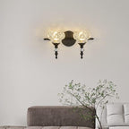 Modern Retro Iron and Glass Petal Wall Sconce