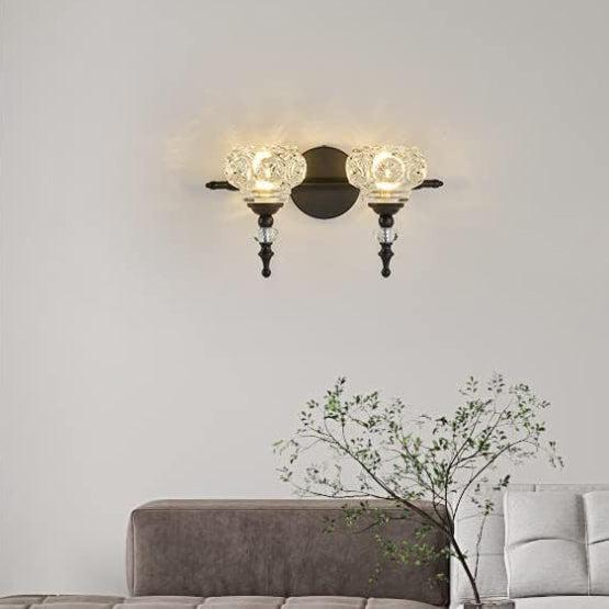 Modern Retro Iron and Glass Petal Wall Sconce