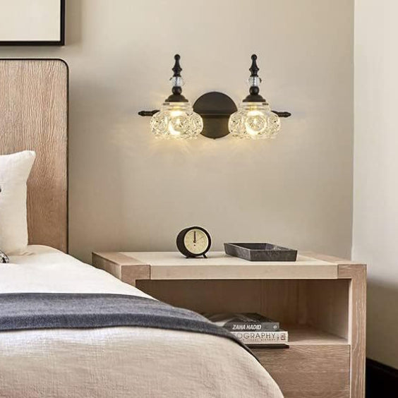 Modern Retro Iron and Glass Petal Wall Sconce
