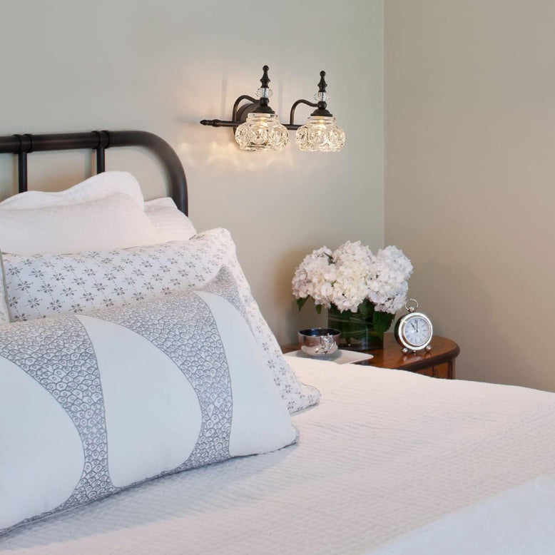 Modern Retro Iron and Glass Petal Wall Sconce