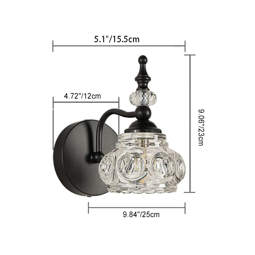 Modern Retro Iron and Glass Petal Wall Sconce