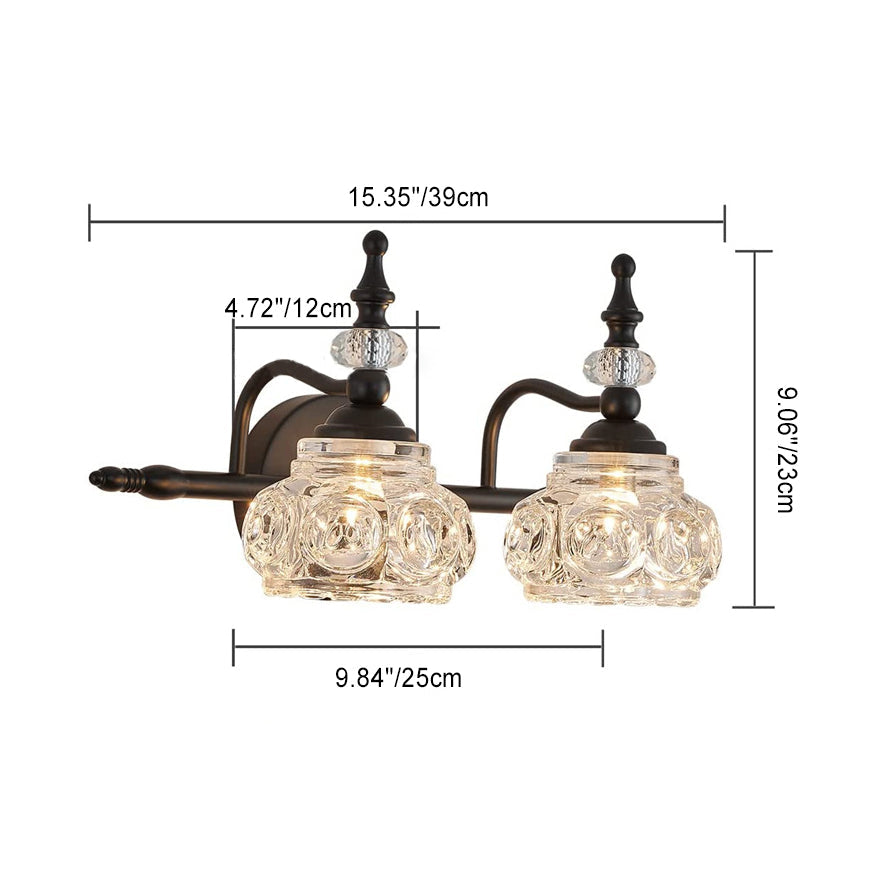 Modern Retro Iron and Glass Petal Wall Sconce
