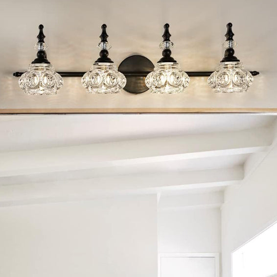 Modern Retro Iron and Glass Petal Wall Sconce