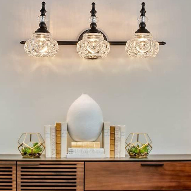Modern Retro Iron and Glass Petal Wall Sconce