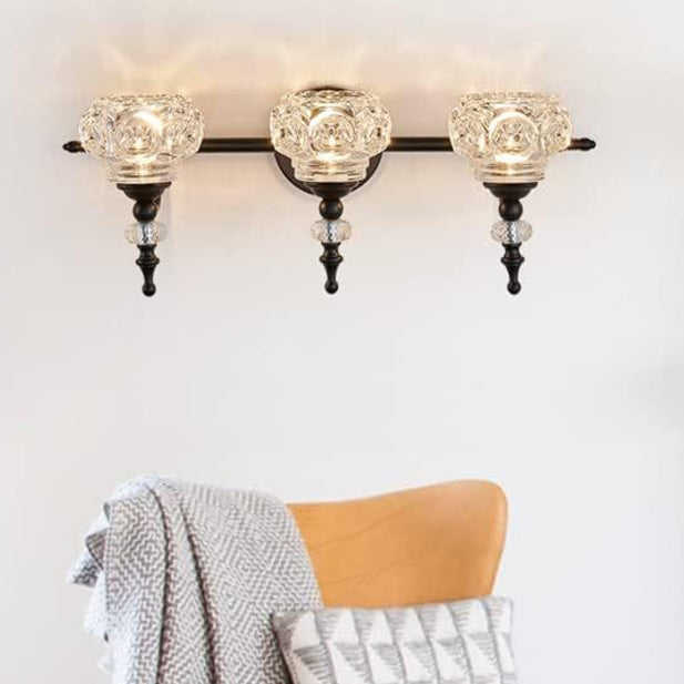 Modern Retro Iron and Glass Petal Wall Sconce