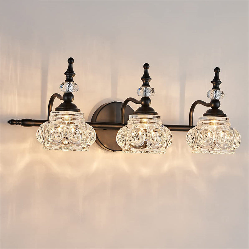 Modern Retro Iron and Glass Petal Wall Sconce