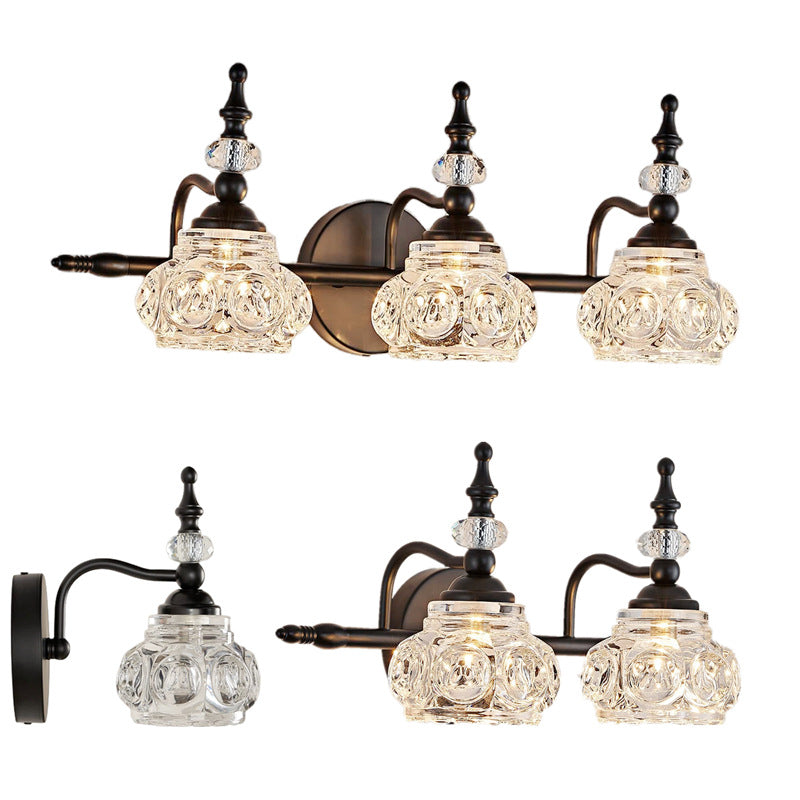 Modern Retro Iron and Glass Petal Wall Sconce