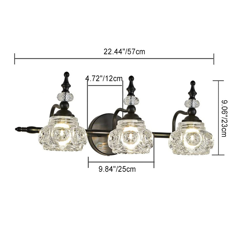 Modern Retro Iron and Glass Petal Wall Sconce