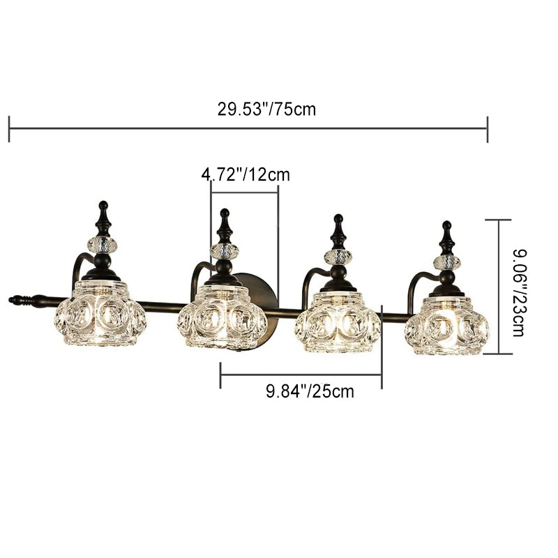 Modern Retro Iron and Glass Petal Wall Sconce