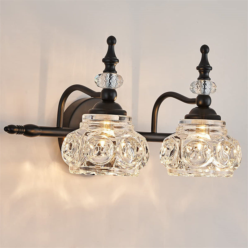Modern Retro Iron and Glass Petal Wall Sconce