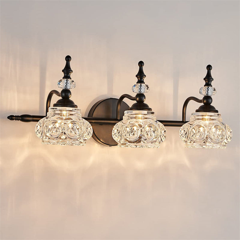 Modern Retro Iron and Glass Petal Wall Sconce