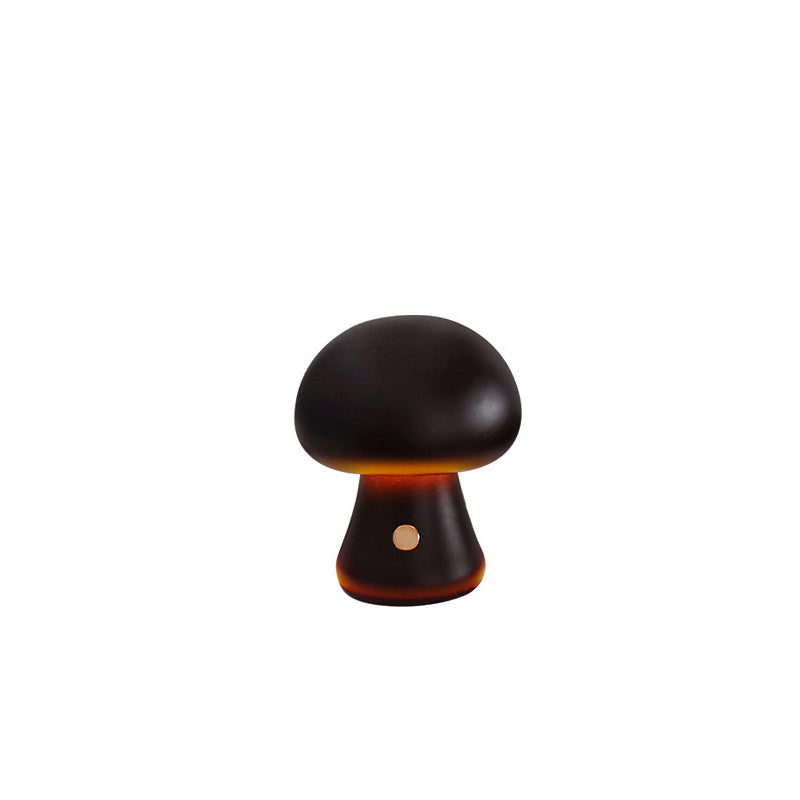 Scandinavian Solid Wood Mushroom LED Table Lamp - Rechargeable Night Light for Bedside