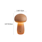 Scandinavian Solid Wood Mushroom LED Table Lamp - Rechargeable Night Light for Bedside