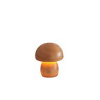 Scandinavian Solid Wood Mushroom LED Table Lamp - Rechargeable Night Light for Bedside
