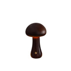 Scandinavian Solid Wood Mushroom LED Table Lamp - Rechargeable Night Light for Bedside