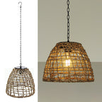 Premium Solar Waterproof Rattan Cage LED Pendant Light