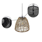 Premium Solar Waterproof Rattan Cage LED Pendant Light