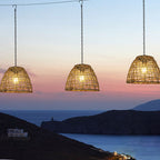 Premium Solar Waterproof Rattan Cage LED Pendant Light
