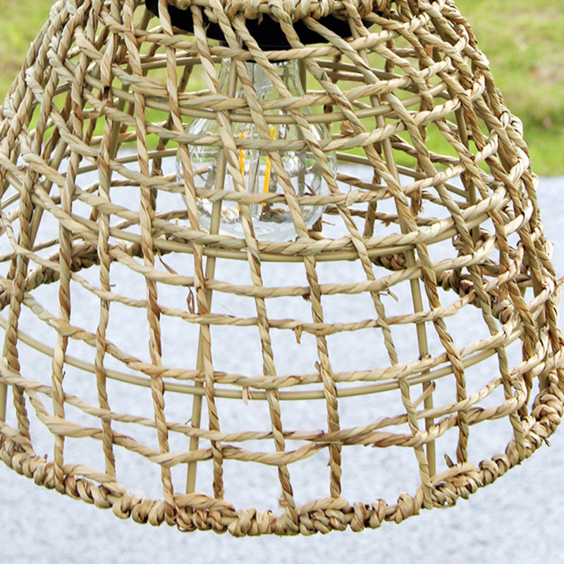 Premium Solar Waterproof Rattan Cage LED Pendant Light