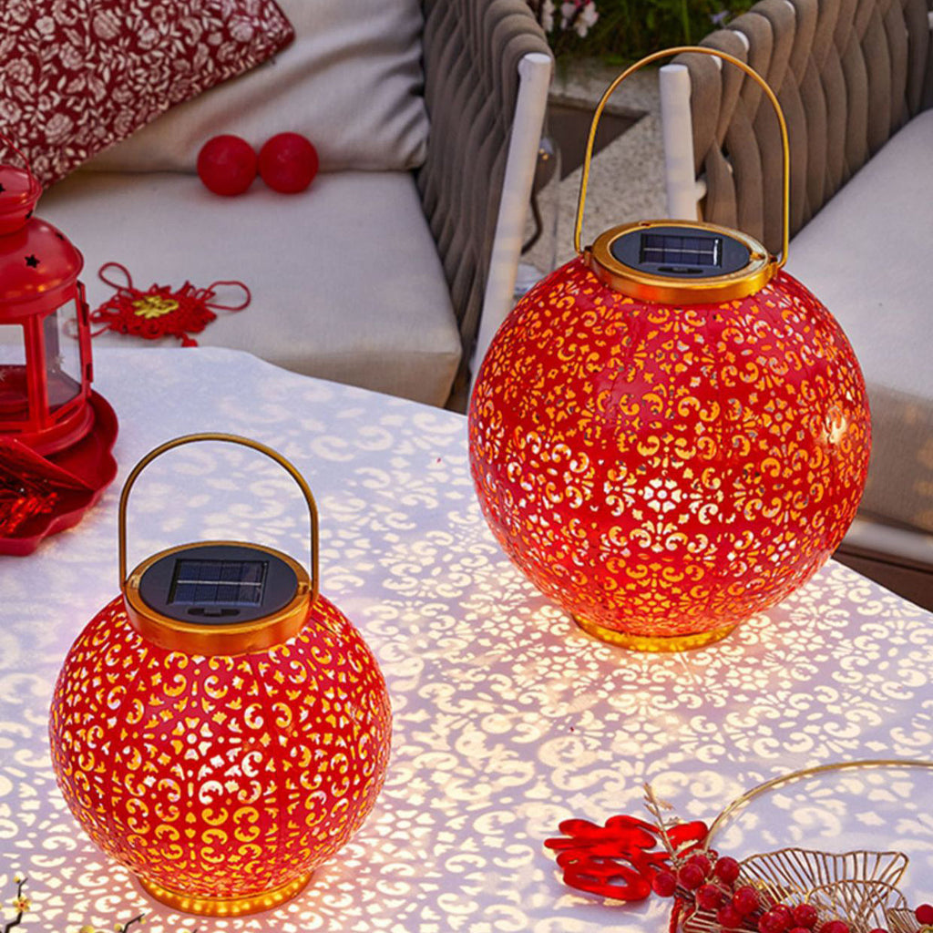 Premium Traditional Chinese Solar Waterproof Iron Lantern