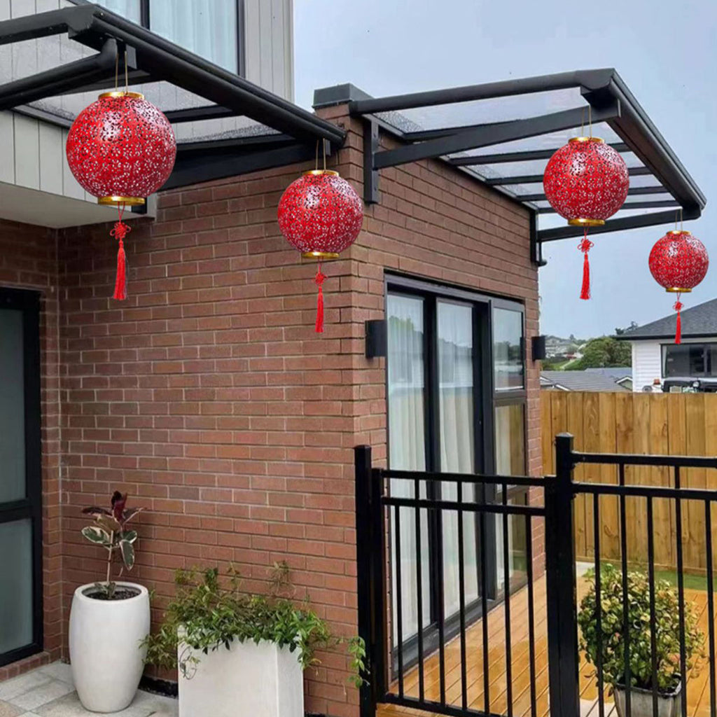 Premium Traditional Chinese Solar Waterproof Iron Lantern