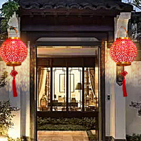 Premium Traditional Chinese Solar Waterproof Iron Lantern
