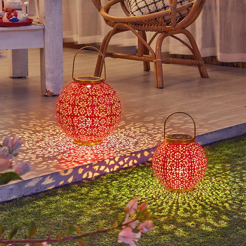 Premium Traditional Chinese Solar Waterproof Iron Lantern