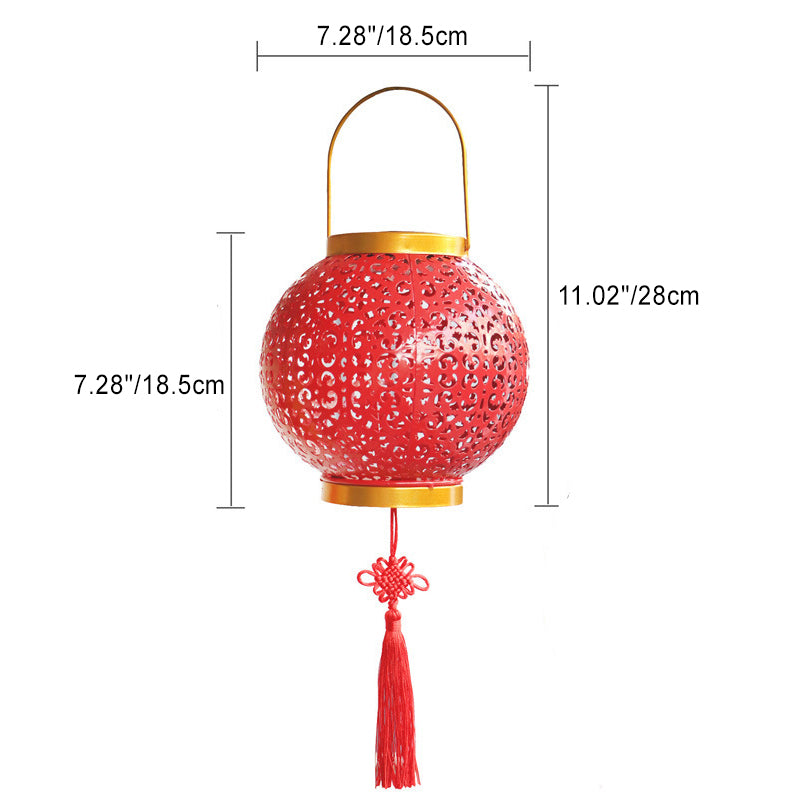 Premium Traditional Chinese Solar Waterproof Iron Lantern