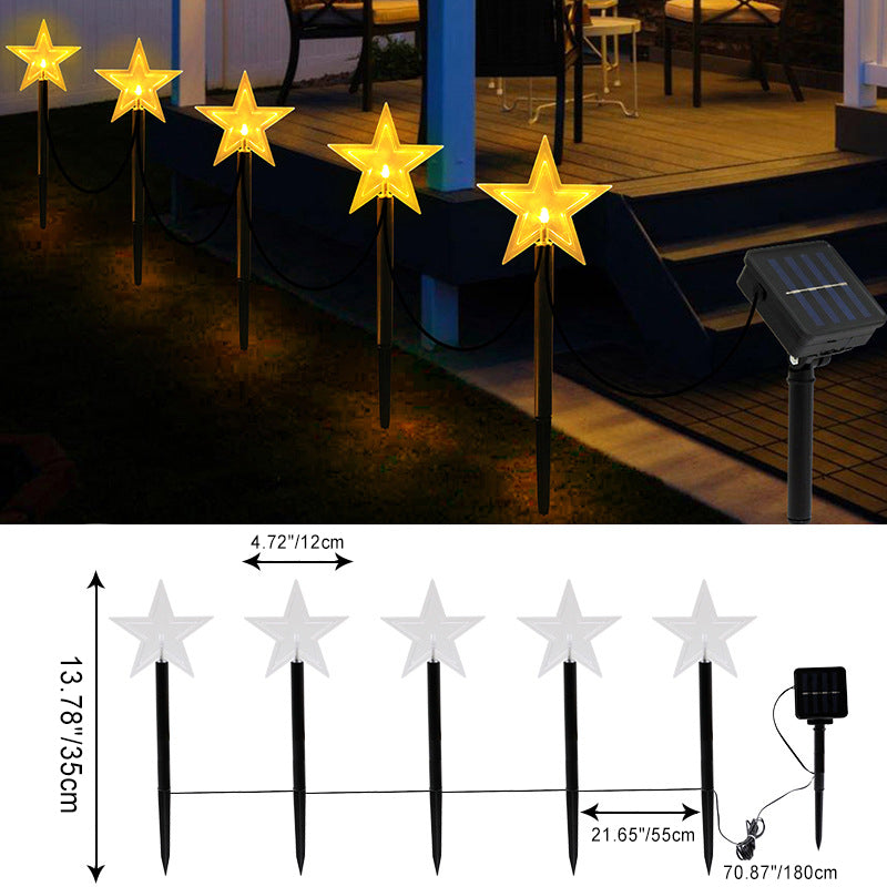 Art Deco Solar-Powered LED Star Snow Christmas Tree
