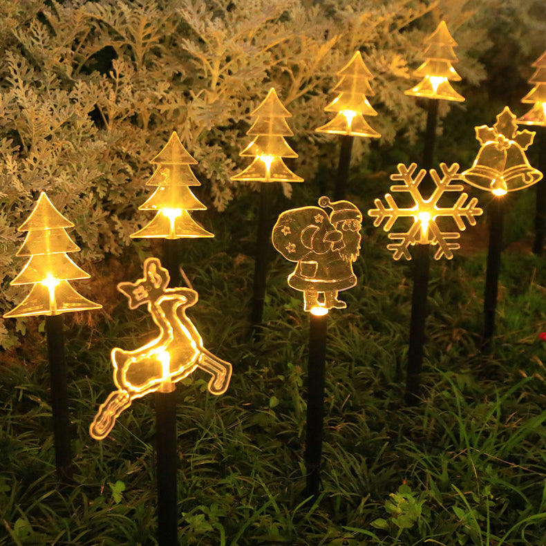Art Deco Solar-Powered LED Star Snow Christmas Tree