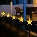 Art Deco Solar-Powered LED Star Snow Christmas Tree