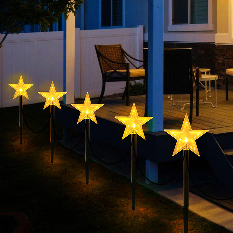 Art Deco Solar-Powered LED Star Snow Christmas Tree