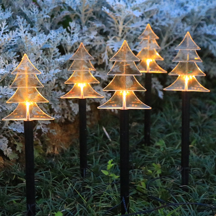 Art Deco Solar-Powered LED Star Snow Christmas Tree