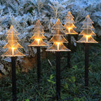 Art Deco Solar-Powered LED Star Snow Christmas Tree