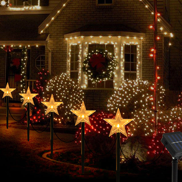 Art Deco Solar-Powered LED Star Snow Christmas Tree